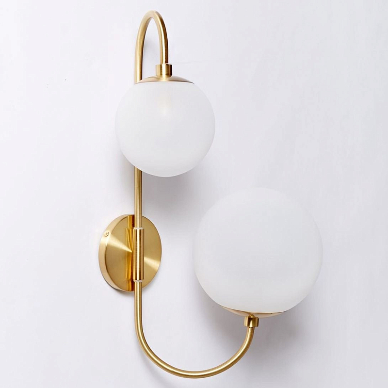 Бра Gooseneck Pelle wall Lamp Золотой Белый Бра Gooseneck Pelle wall Lamp Золотой Белый в Самаре | Loft Concept