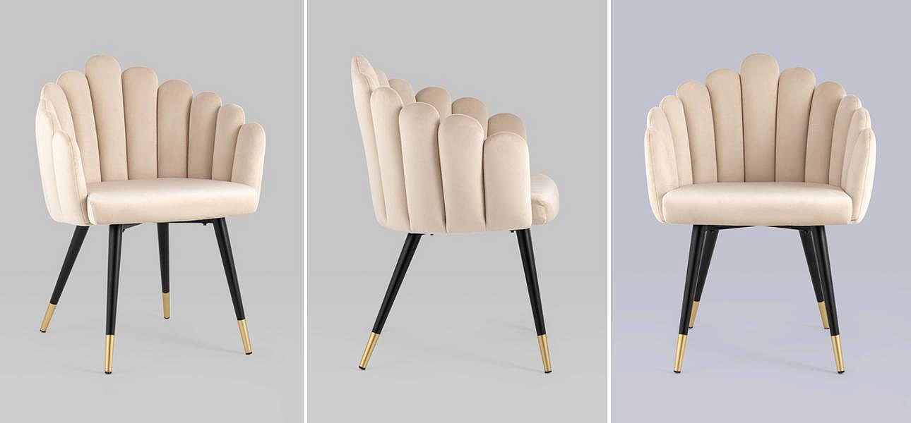 Стул Camellia Chair Бежевый Велюр Стул Camellia Chair Бежевый Велюр - Loft-Concept в Самаре