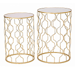 Набор из двух столов из металла Brass Symphony Geometry варинант исполнения - 1 | Loft Concept в Самаре