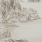 Обои ручная роспись A Thousand Li of Rivers and Mountains Special Colourway on Bleached White dyed silk 2 варинант исполнения - 1 | Loft Concept в Самаре