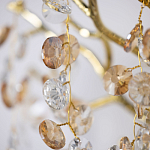 Бра золотого цвета с ветвями и прозрачными хрустальнымих подвесками Droplet Chandelier варинант исполнения - 4 | Loft Concept в Самаре