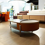 Дизайнерский журнальный стол овальной формы с открывающейся столешницей Caleb Coffee Table варинант исполнения - 2 | Loft Concept в Самаре