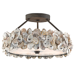 Потолочный светильник круглый с абажуром из устричных раковин Sea Ravens варинант исполнения - 2 | Loft Concept в Самаре