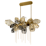 Люстра подвесная с 22-мя гранёными стеклянными плафонами с вертикальными подвесками Gilded Mirage  варинант исполнения - 5 | Loft Concept в Самаре