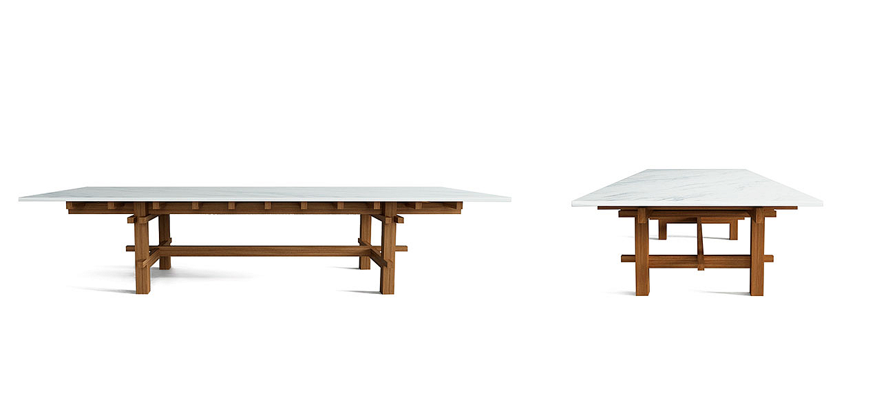 Журнальный стол из дерева с каменной столешницей Minka Table Журнальный стол из дерева с каменной столешницей Minka Table - Loft-Concept в Самаре