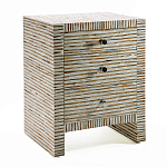 Тумбочка прикроватная Bogense Bone Inlay Bedside Beige варинант исполнения - 1 | Loft Concept в Самаре