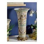 Ваза высокая из фарфора на бронзовом основании Turquoise Blooming Garden варинант исполнения - 6 | Loft Concept в Самаре