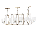 Люстра прямоугольной формы с 12-ю цилиндрическими плафонами из стекла Laurent варинант исполнения - 1 | Loft Concept в Самаре