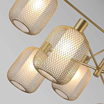 Люстра потолочная с абажурами из металлической сетки Loft Grid Pendant Gold варинант исполнения - 3 | Loft Concept в Самаре