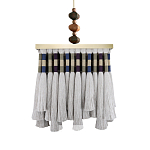 Люстра квадратная плетеная с бахромой Wicker Square Chandelier with Tassels варинант исполнения - 2 | Loft Concept в Самаре