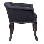 Кресло низкое в стиле прованс Черный Лен Louis French Armchair  варинант исполнения - 2 | Loft Concept в Самаре