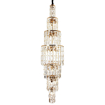 Большая многоярусная люстра с хрустальными подвесками Crystal Art Multi-tiered Gold Chandelier варинант исполнения - 1 | Loft Concept в Самаре