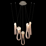 Подвесной светильник белого цвета с 6-ю изогнутыми плафонами Flow Loop варинант исполнения - 3 | Loft Concept в Самаре