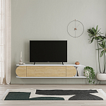 ТВ-тумба подвесная белая с полкой и откидной дверцей цвета древесины TONE TV STAND WHITE варинант исполнения - 1 | Loft Concept в Самаре