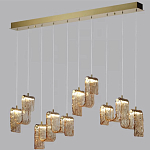 Подвесной светильник линейный с плафонами волнистой формы из фактурного стекла Big Wave варинант исполнения - 9 | Loft Concept в Самаре