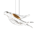 Подвесной светильник с прозрачной стеклянной птичкой Serip Voa варинант исполнения - 1 | Loft Concept в Самаре