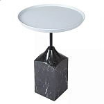 Кофейный столик с круглой столешницей и мраморным основанием Steel Reliability варинант исполнения - 2 | Loft Concept в Самаре