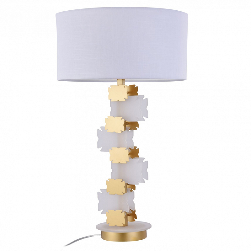 Настольная лампа Jacopo Mosaic Table lamp Белый Латунь Настольная лампа Jacopo Mosaic Table lamp Белый Латунь в Самаре | Loft Concept