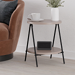 Стол приставной с 2-мя круглыми бежево-серыми столешницами ESSEL LIGHT MOCHA варинант исполнения - 4 | Loft Concept в Самаре