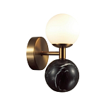 Бра с шарообразным матовым плафоном и шаром из камня на металлическом основании Orb Essence варинант исполнения - 7 | Loft Concept в Самаре