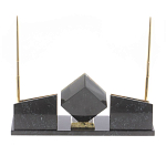 Настольный канцелярский набор из змеевика и офиокальцита с визитницами и часами Successful Leader варинант исполнения - 3 | Loft Concept в Самаре