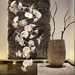 Люстра каскадная из белых цветов каллы и птичек Refined Taste of Light варинант исполнения - 5 | Loft Concept в Самаре