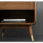Прикроватная деревянная тумба с ящиком и нишей для хранения Moon Walnut Furniture варинант исполнения - 4 | Loft Concept в Самаре