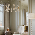 Люстра круглая с фактурными абажурами из тонких металлических палочек Wild Thorns варинант исполнения - 4 | Loft Concept в Самаре