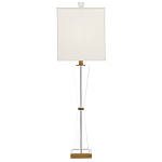 Настольная лампа с прозрачным корпусом и прямоугольным тканевым абажуром Charm and Luxury варинант исполнения - 3 | Loft Concept в Самаре