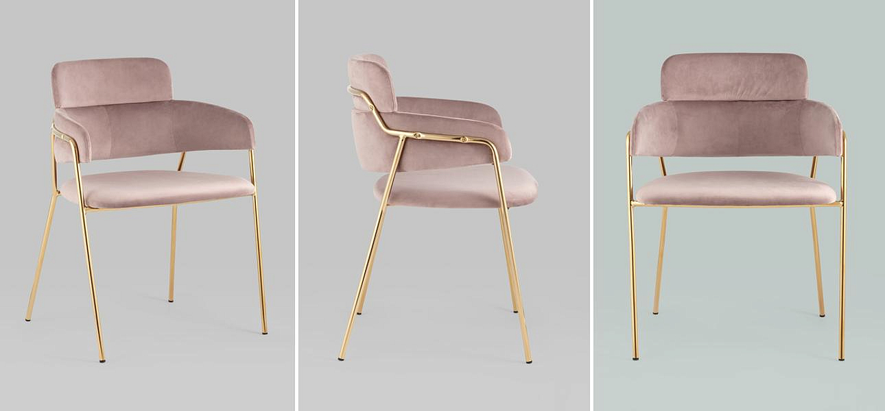Polina chair Пепельно-Розовый Велюр Polina chair Пепельно-Розовый Велюр - Loft-Concept в Самаре