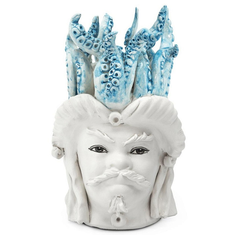 Ваза Vase Moro Man Small Tentacles Azure Белый Светло-голубой Ваза Vase Moro Man Small Tentacles Azure Белый Светло-голубой в Самаре | Loft Concept