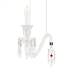 Подвесной светильник стеклянный в виде канделябра Curved Glass Chandelier варинант исполнения - 5 | Loft Concept в Самаре