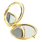 Зеркало карманное двухстороннее круглое из натурального камня Серафинит в подарочной упаковке Gold Stone Mirrors варинант исполнения - 2 | Loft Concept в Самаре