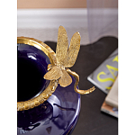 Ваза темно-синего цвета из фарфора с бронзовыми стрекозами Eden Garden porcelain and bronze варинант исполнения - 5 | Loft Concept в Самаре