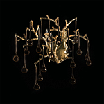 Бра в форме ветвей деревьев золотого цвета с прозрачными подвесками-каплями Droplet Bra варинант исполнения - 4 | Loft Concept в Самаре