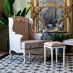 Кресло из массива бука серое с растительным орнаментом Raffael Floral Grey Armchair варинант исполнения - 8 | Loft Concept в Самаре