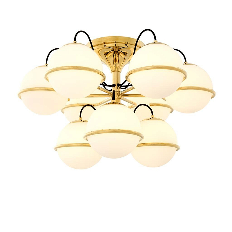 Потолочный светильник Eichholtz Ceiling Lamp Nerano Глянцевое золото Белый Потолочный светильник Eichholtz Ceiling Lamp Nerano Глянцевое золото Белый в Самаре | Loft Concept