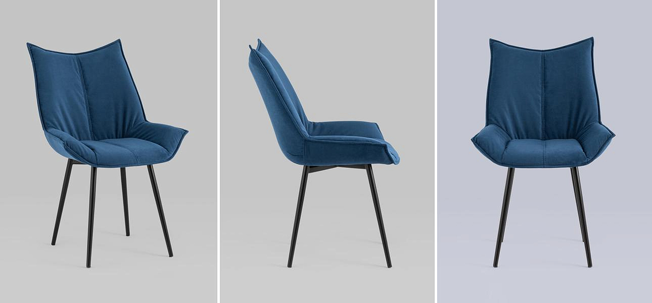 Стул Oslo Chair Синий Велюр Стул Oslo Chair Синий Велюр - Loft-Concept в Самаре