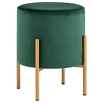 Зеленый пуф на золотистых ножках SANJAY варинант исполнения - 1 | Loft Concept в Самаре