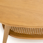 Журнальный стол из массива дуба и декором из плетеного ротанга Reyer Rattan Coffee Table варинант исполнения - 3 | Loft Concept в Самаре