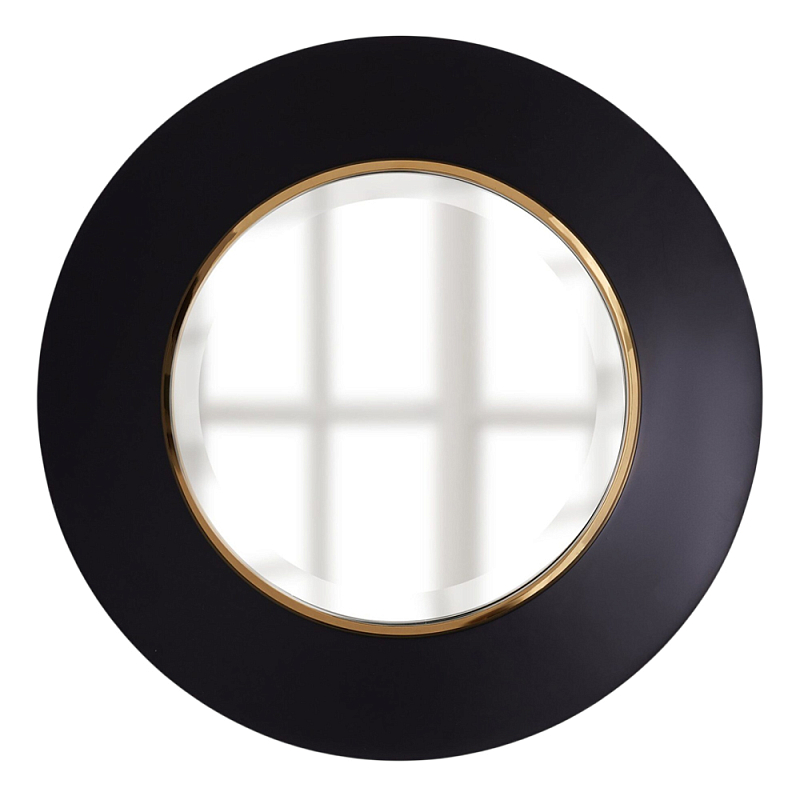 Чёрное настенное зеркало с золотым кантом Porunalia Зеркало Черный Золотой в Самаре | Loft Concept 