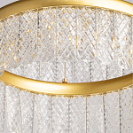 Люстра двухъярусная с золотого цвета и прозрачными подвесками Pettico варинант исполнения - 10 | Loft Concept в Самаре