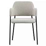 Стул мягкий с подлокотниками Chair Gray Upholstery Boucle варинант исполнения - 1 | Loft Concept в Самаре
