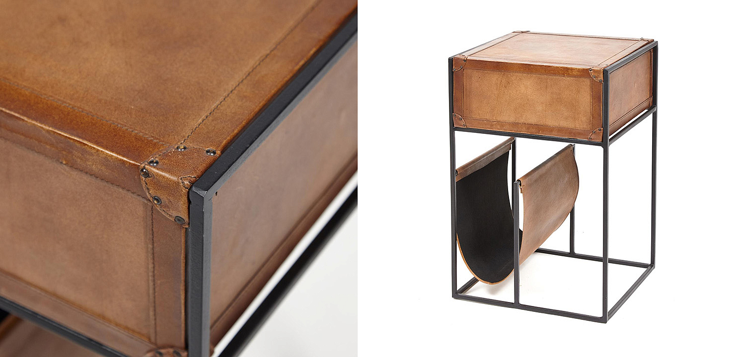 Тумба Industrial leather magazine rack Тумба Industrial leather magazine rack - Loft-Concept в Самаре