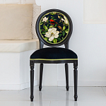 Стул чёрный из натурального бука с изображением птица в саду Blooming Red Birds варинант исполнения - 3 | Loft Concept в Самаре