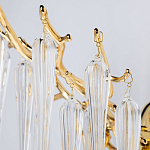 Бра золотого цвета с разветвленными ветвями и длинными прозрачными подвесками в форме стеклянных сосулек Droplet Chandelier варинант исполнения - 4 | Loft Concept в Самаре