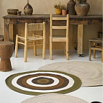 Ковер круглый из хлопка с контрастным узором Bullseye 150 варинант исполнения - 5 | Loft Concept в Самаре