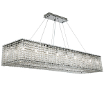 Прямоугольная люстра с хрустальными подвесками Crystal Art Chrome Rectangular Chandelier варинант исполнения - 1 | Loft Concept в Самаре