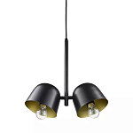 Подвесной светильник черный с 2-мя плафонами Pendant lamp Black варинант исполнения - 2 | Loft Concept в Самаре
