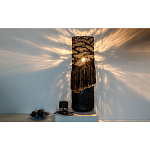 Напольная лампа черная с текстильными элементами "ЯРВИ" варинант исполнения - 1 | Loft Concept в Самаре